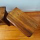 Pair of solid elm bedside tables, France 1970.