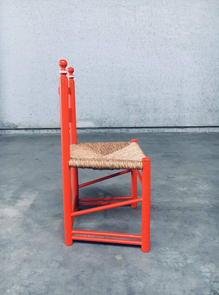 Austrian Folk Art Rush Side Chair, 1970s