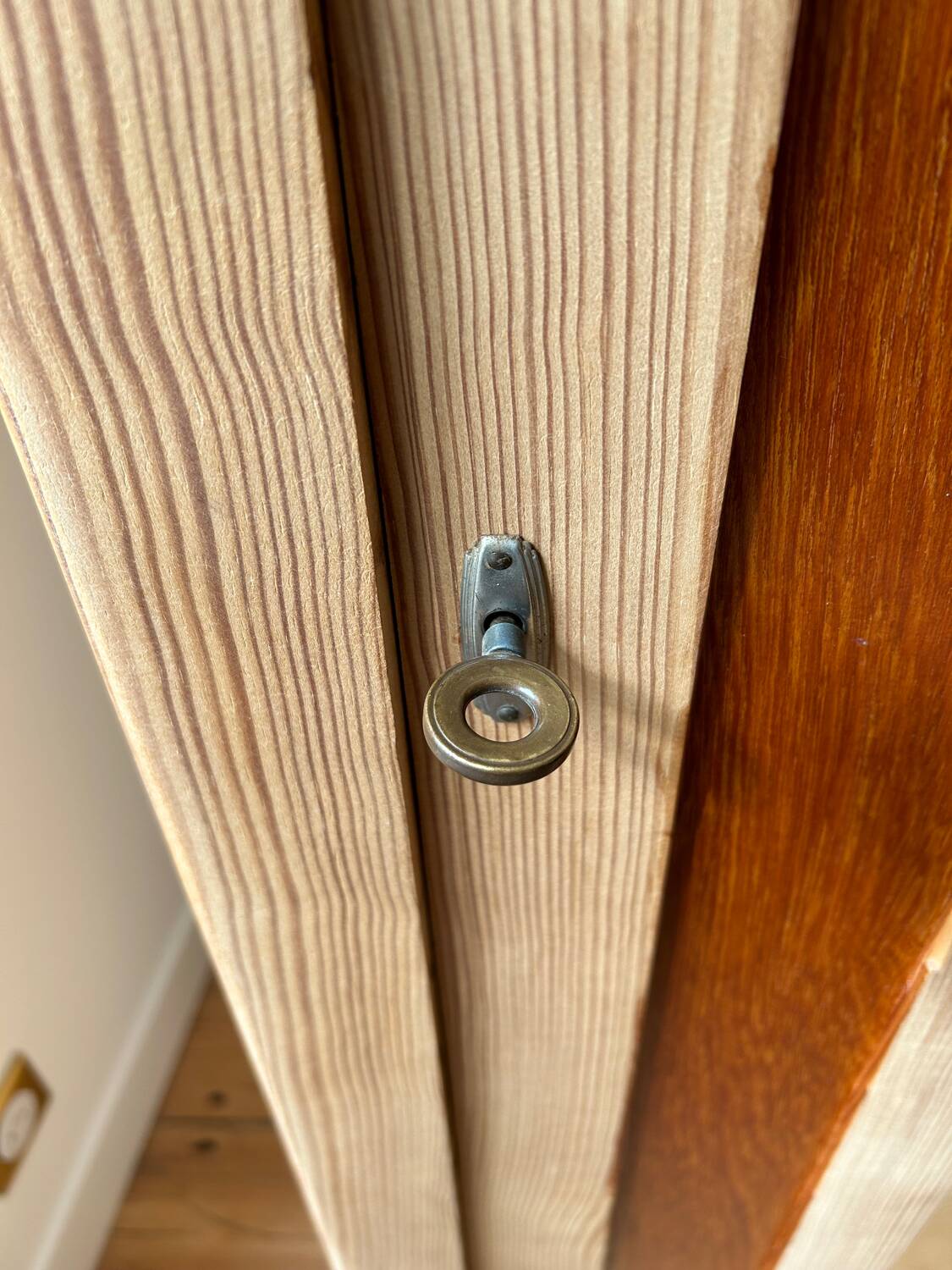 Vintage raw wood cabinet