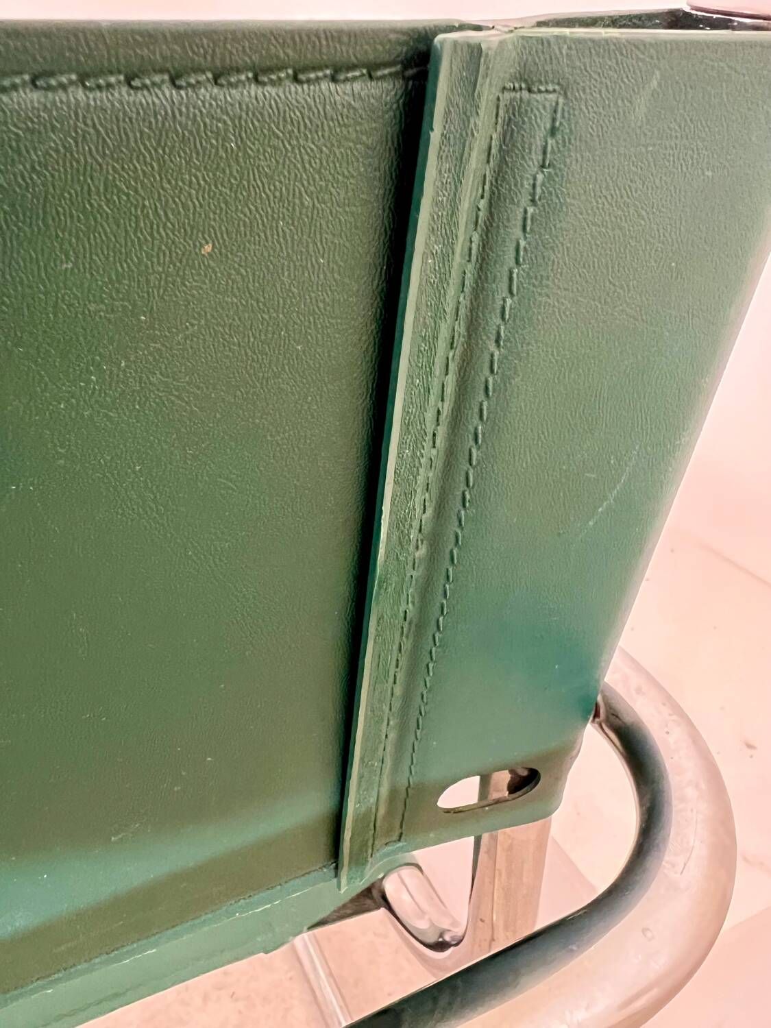 Set of 6 tubular chairs Bauhaus style design 80s/90s green