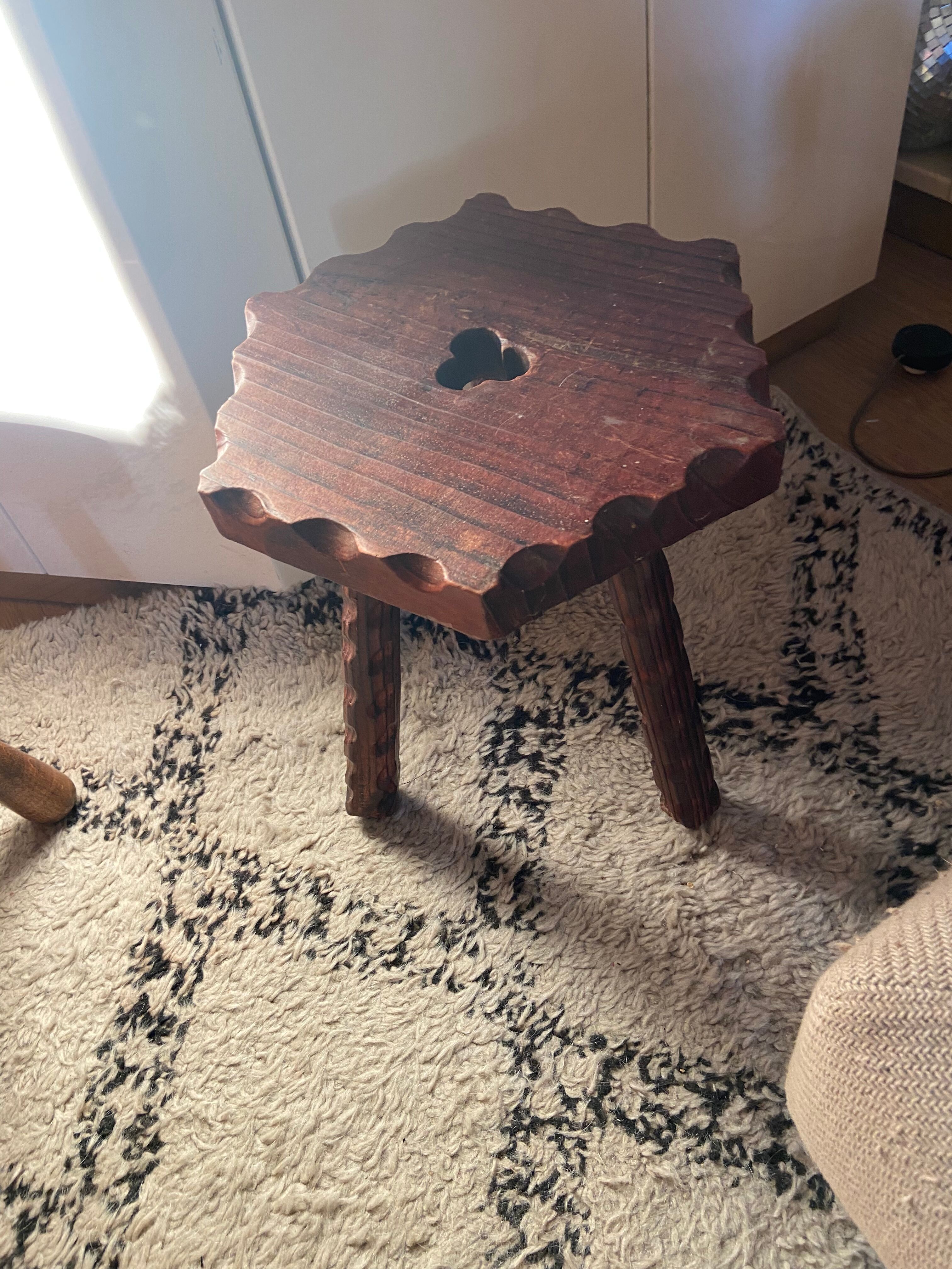 Vintage oak farmhouse stool