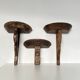 Set of 3 antique wall console lights, carved wooden shelves