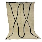 Handmade wool berber rug 258 x 158 cm