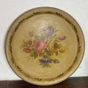 Round painted tin tray, Napoleon III