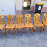 6 pine chairs