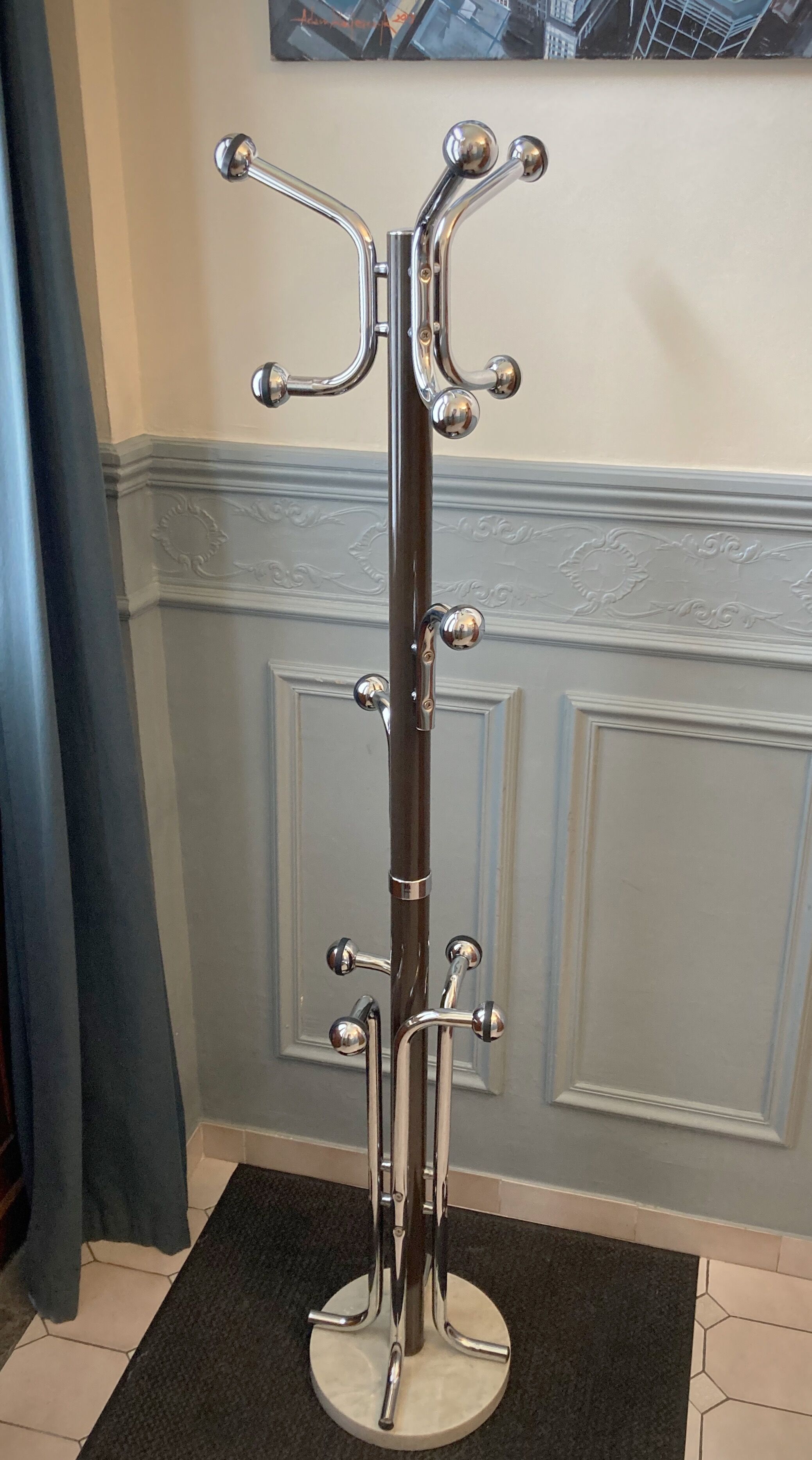 Coat rack on vintage stand
