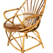Set of 10 rattan armchairs from the 1960s, France.