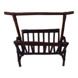 Vintage rattan magazine holder