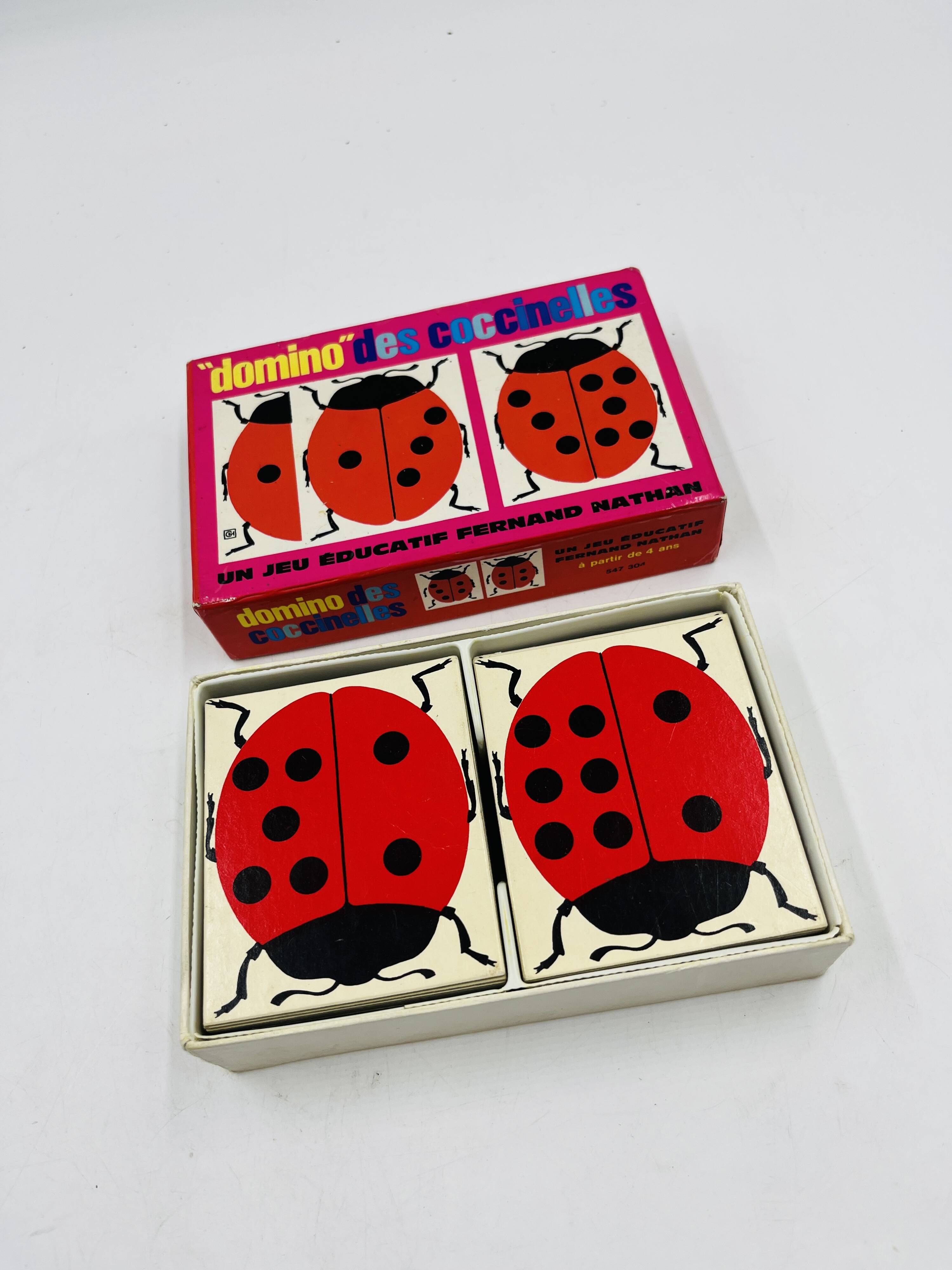 Ladybird dominoes Fernand Nathan vintage educational game