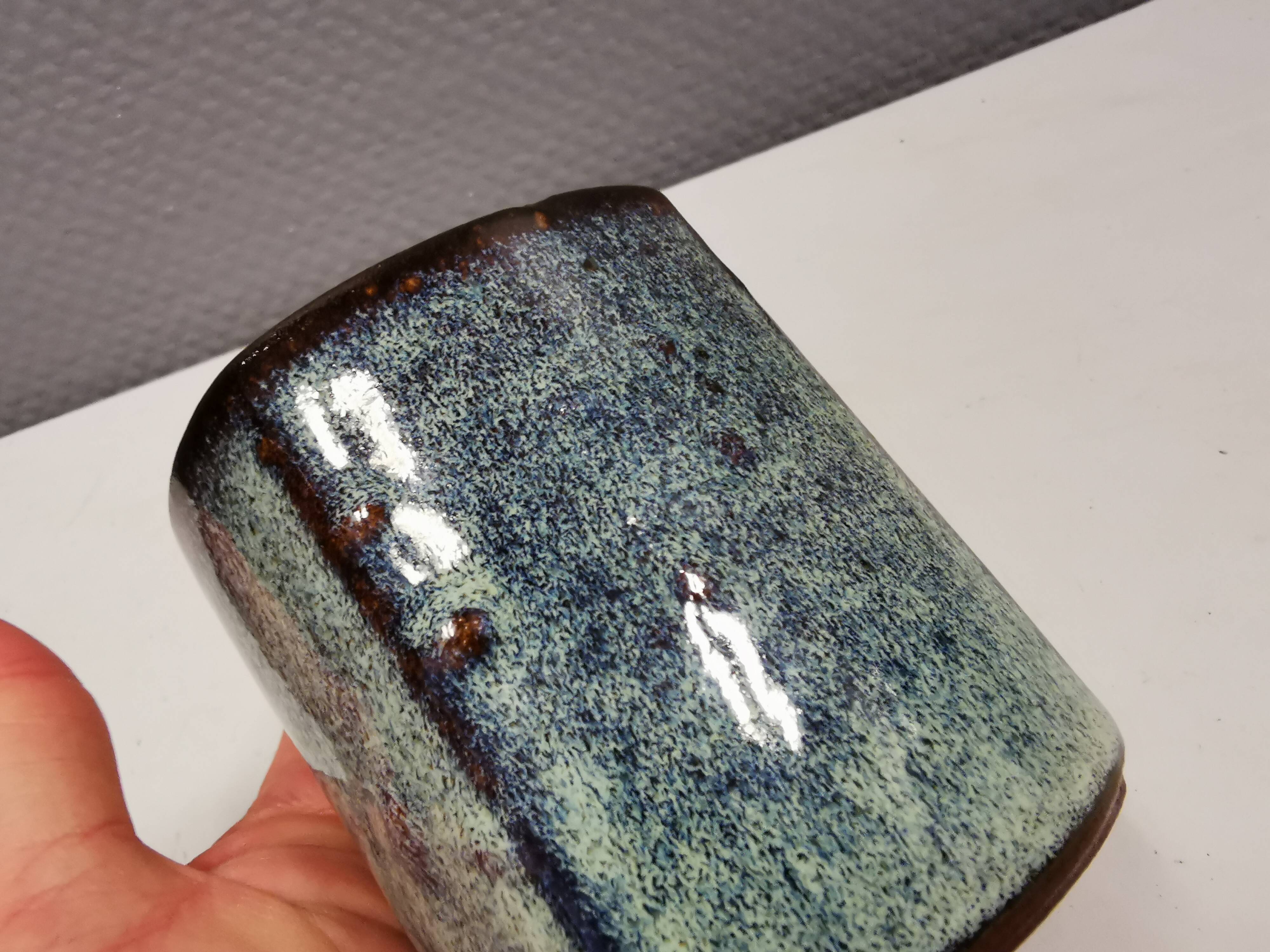 Vase in several shades of blue, from Danish stogo art pottery