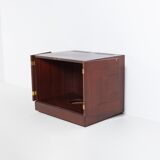 Vintage bar cabinet with brass markings