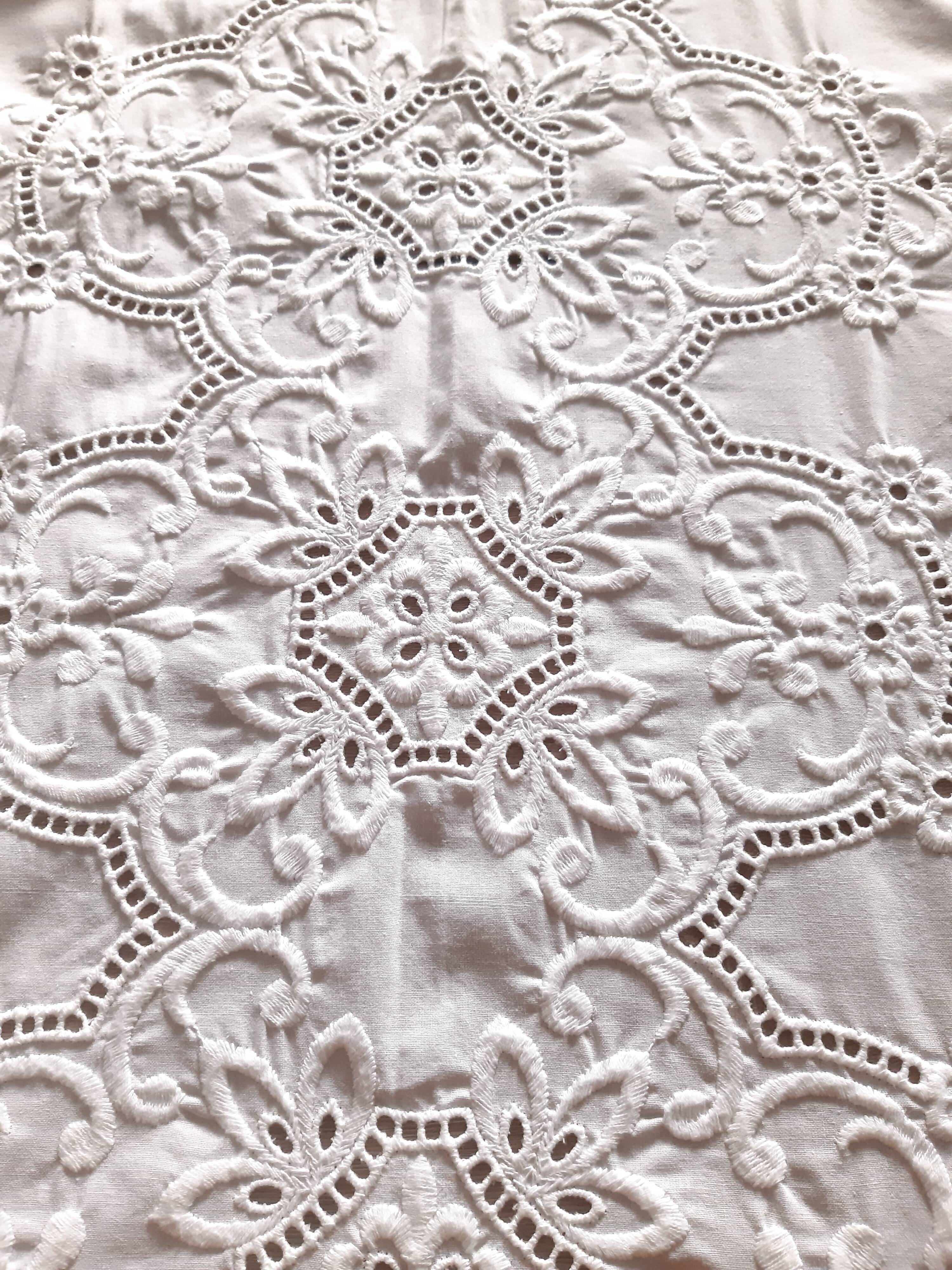 Embroidered tablecloth and 12 towels