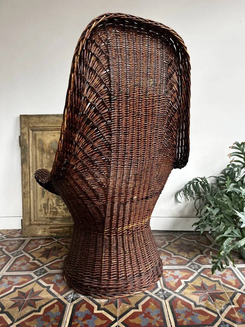 Chaise longue en osier