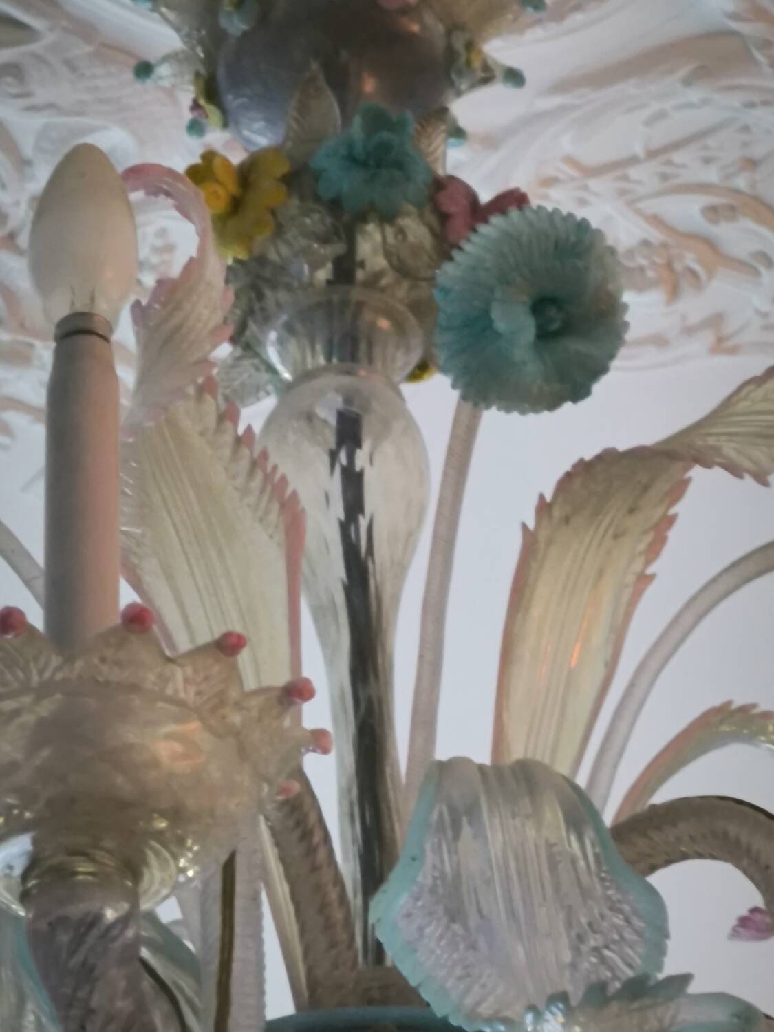 Multicolored Murano glass chandelier circa 1900