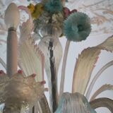 Lustre en verre Murano multicolore vers 1900