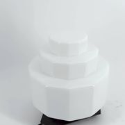 Lampe Art Déco Steamline Modern, vers 1930 – Verre opalin et fer Forgé