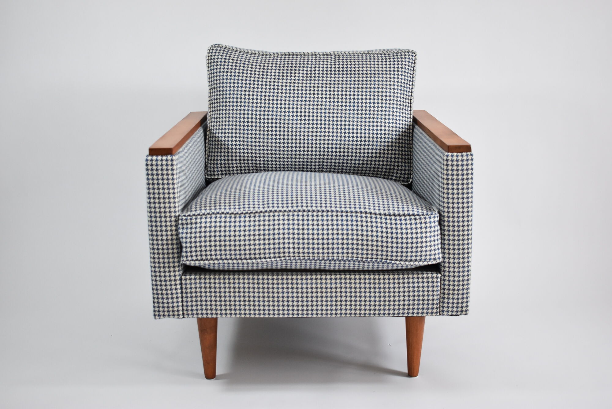 Original vintage armchair model ZWP-8 Cube, fully restored, pied de poule fabric, 1970s
