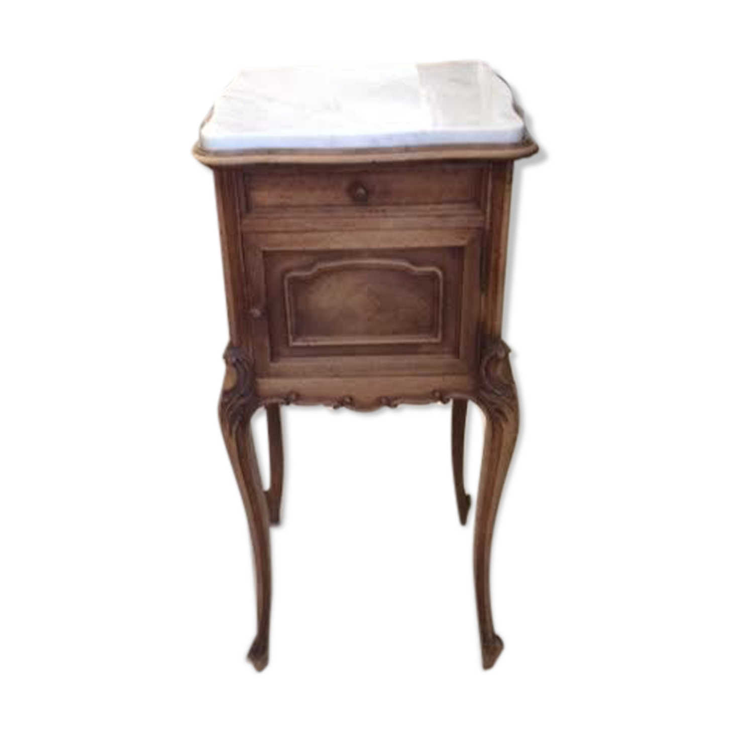 Bedside table wood and marble