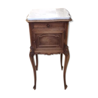 Table de chevet bois et marbre