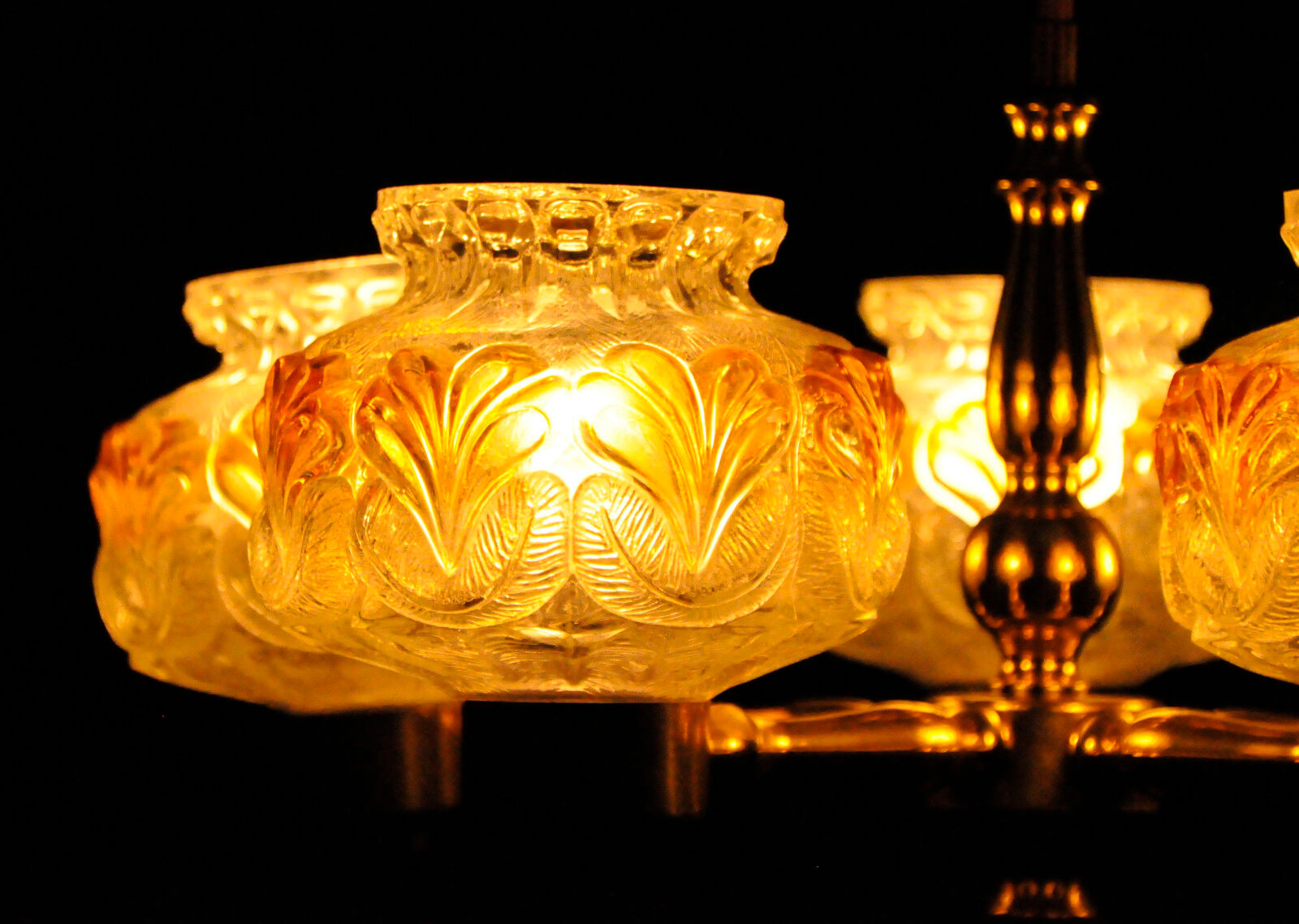 Scandinavian chandelier polished brass