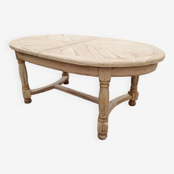 Solid oak oval table with extension