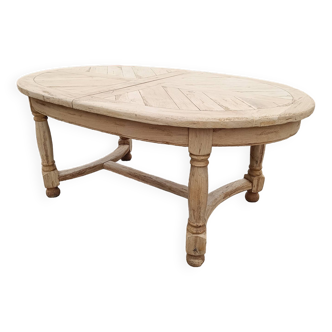 Solid oak oval table with extension