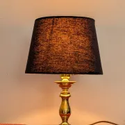 Brass lamp with black fabric shade