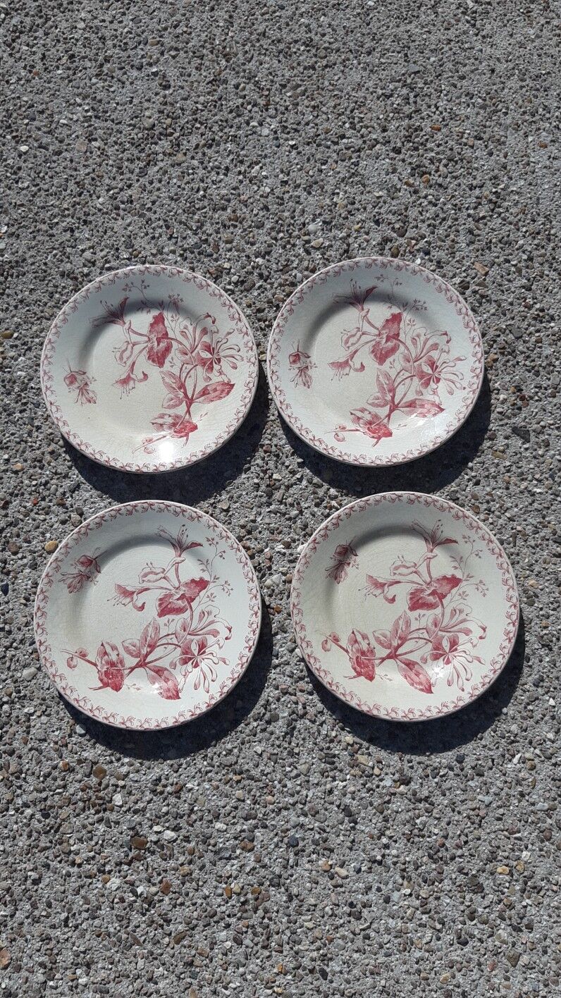 4 iron earth dessert plates porcelain from Gien