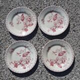 4 iron earth dessert plates porcelain from Gien