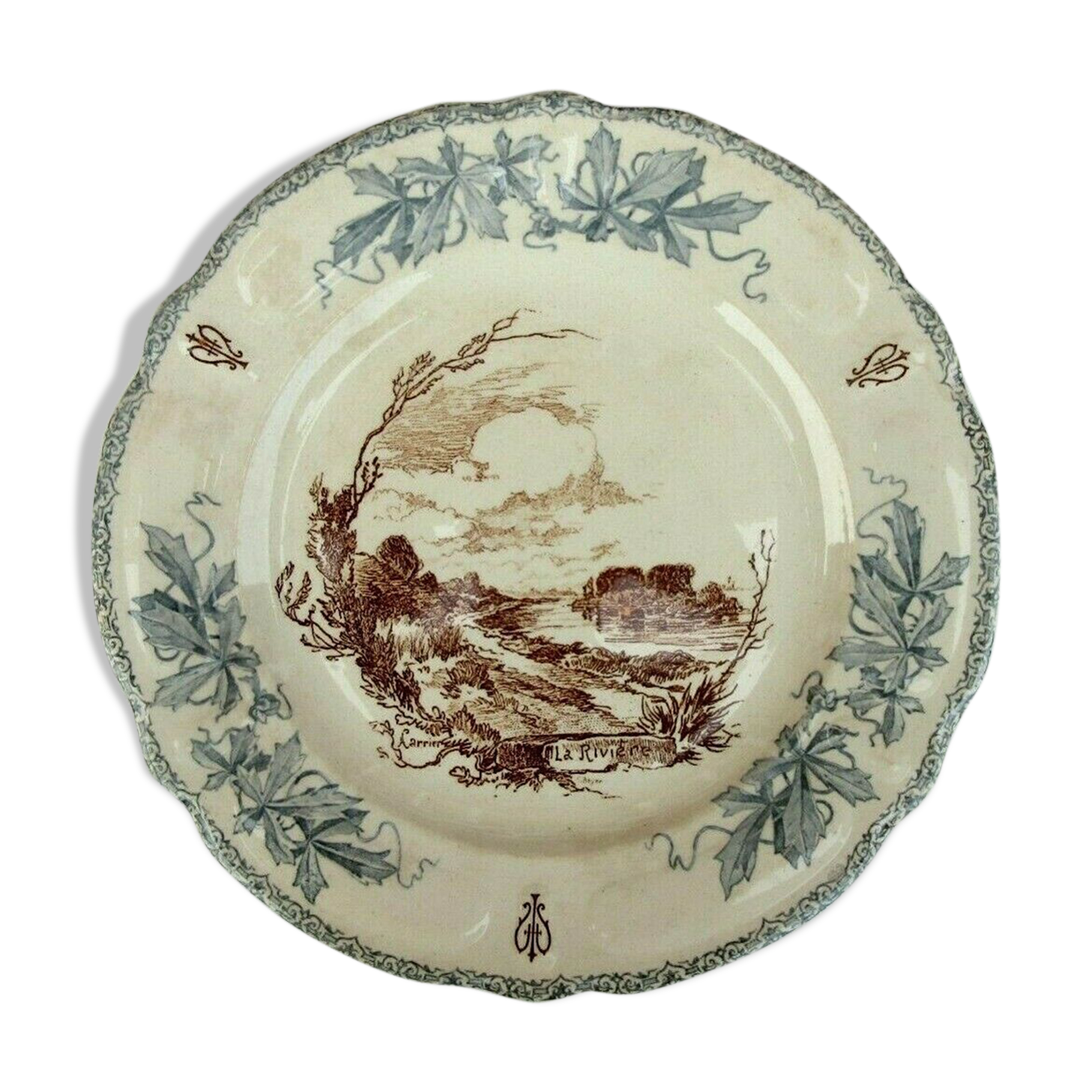 Assiette HB Choisy le Roi série Louis XIII modèle La RIVIERE