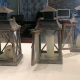 Set of three antique candle lanterns