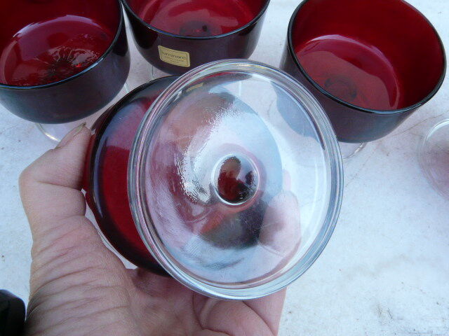 Service of 6 luminarc rubies 70s cups