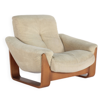 Large vintage armchair, sled base, 70s/80s