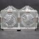 Pair of brutalist glass wall sconces by Kamenický Šenov, Czechoslovakia, 1970s