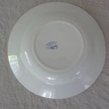 2 Hollow plates Luneville Keller and Guerin decoration blue flowers faience old