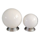 Pair of ceiling lights or wall lights with white glass globes.