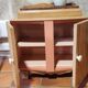 wood and marble bedside table revamped in terracotta