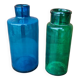 Duo de vase en verre bleu et vert