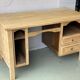 Renovated vintage desk in raw solid wood 128cm