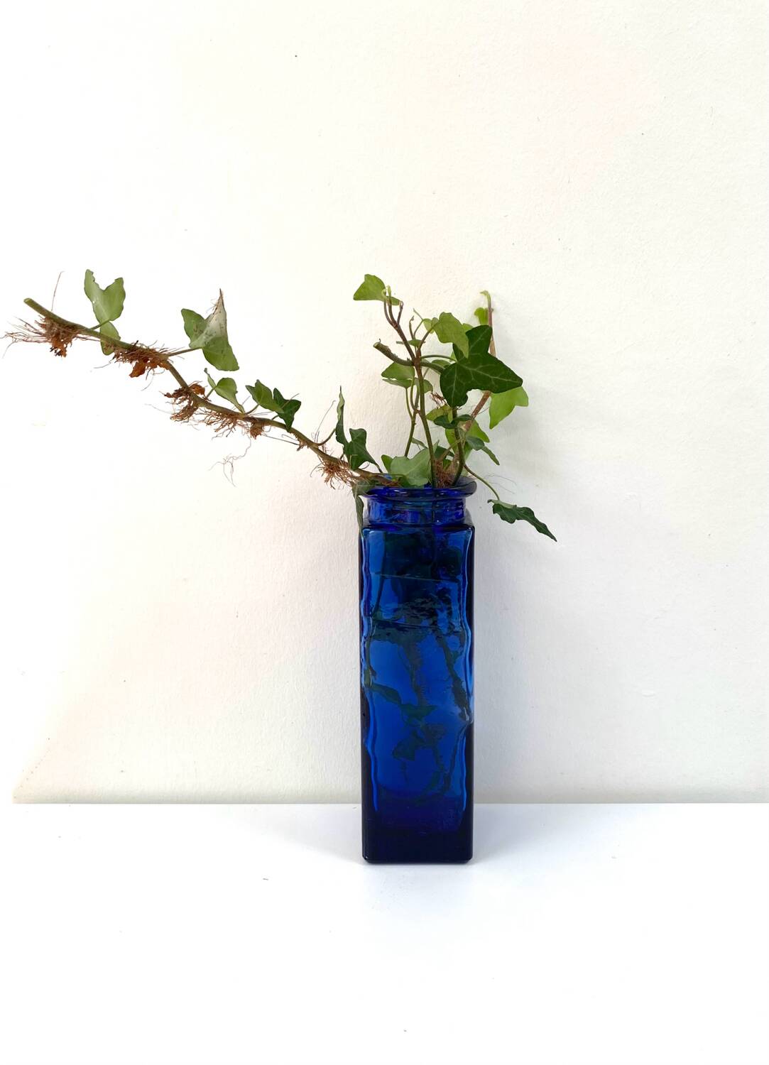 Vintage cobalt blue glass jar