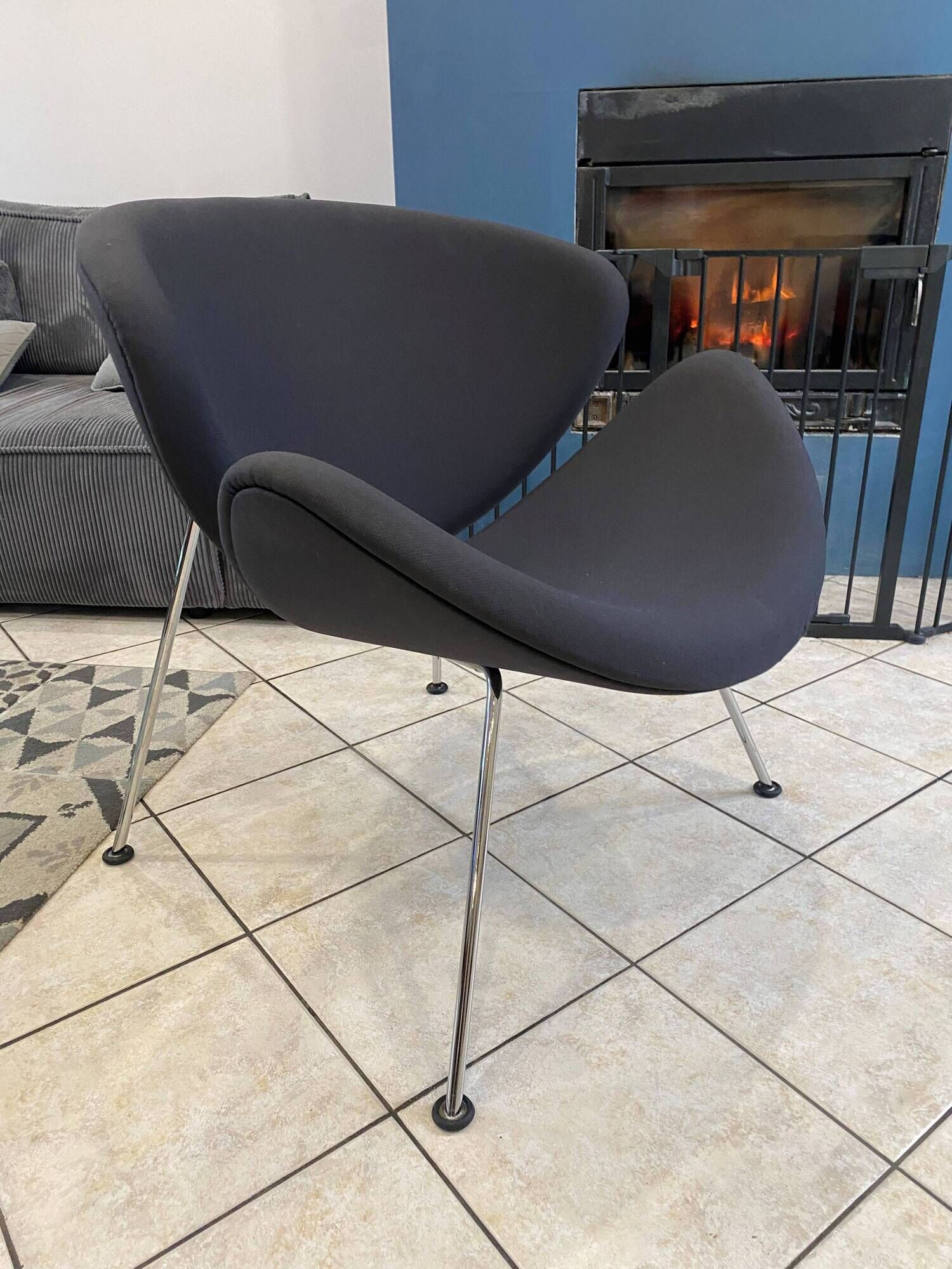 ORANGE SLICE 437 armchair by Pierre Paulin for Artifort, grey, 1980