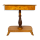 Danish Biedermeier elm occasional table with carved base and drawer