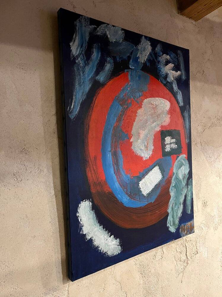 Contemporary blue painting.