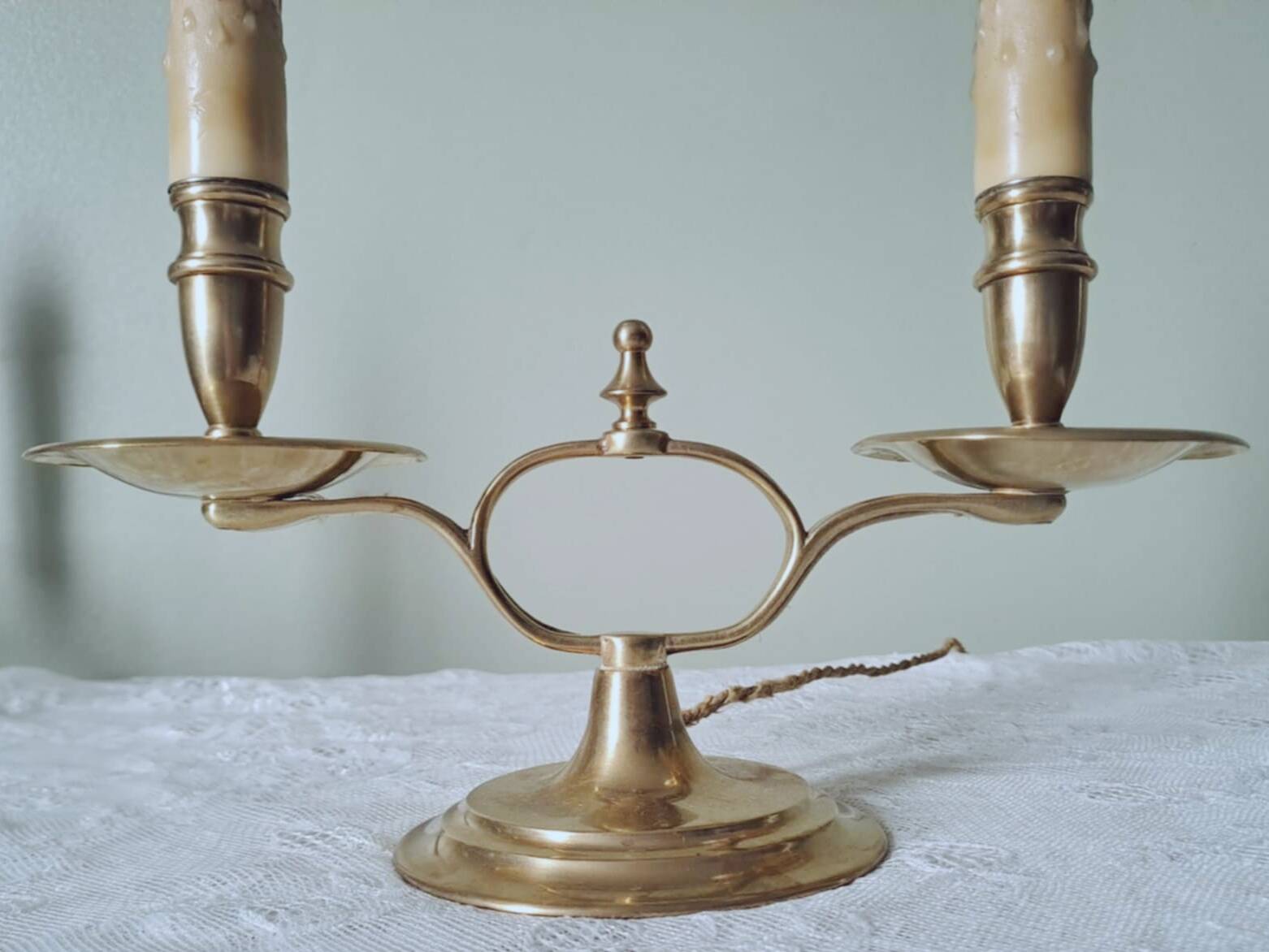 Pair of English gilt bronze "Peerage" lamps