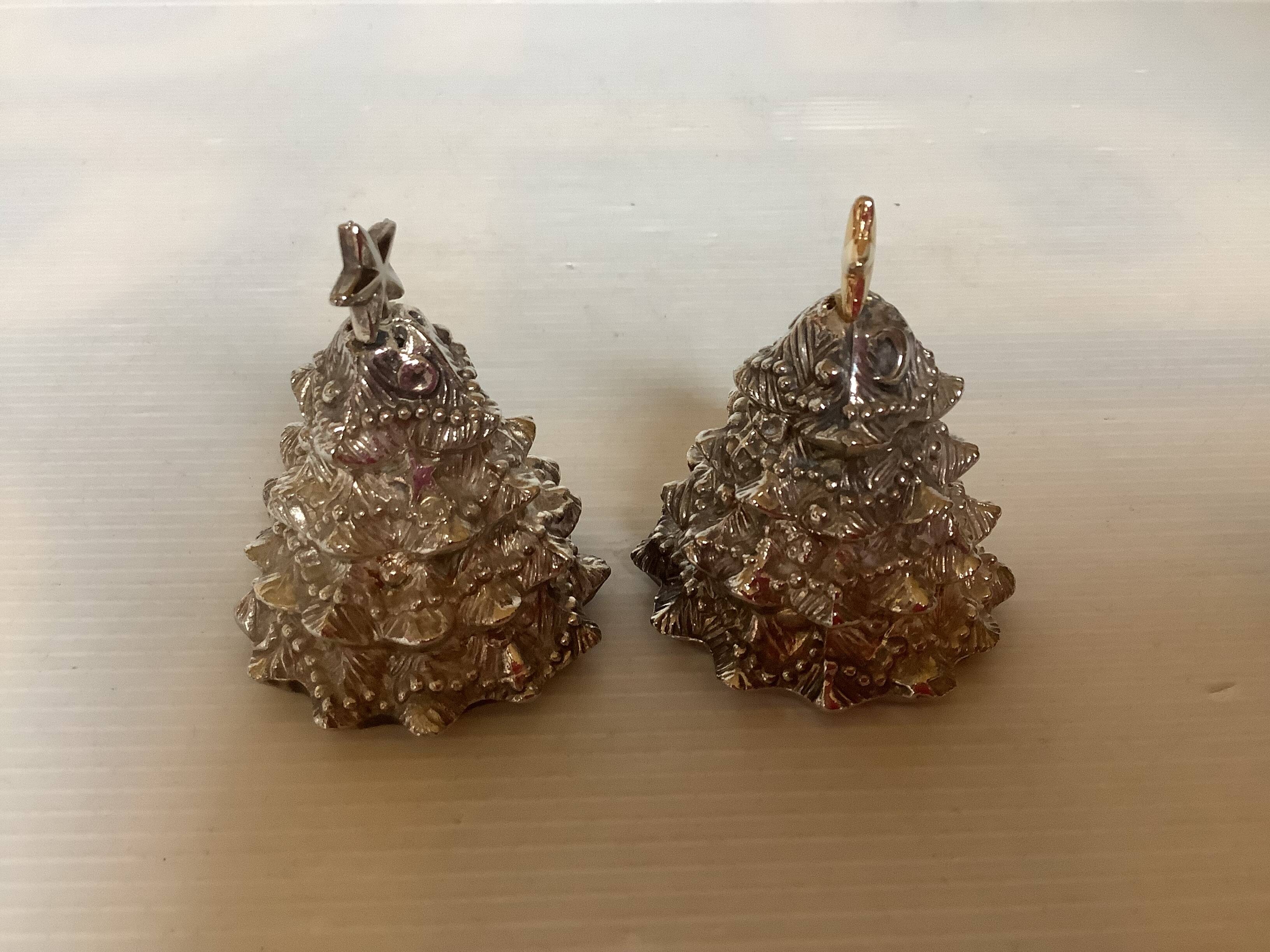 Sel et poivre sapin de noël métal argenté