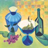 Scandinavian pitcher blue decor