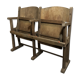 Paire de fauteuils de cinéma en bois