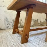 Aranjou farmhouse table in blond elm, 1950s