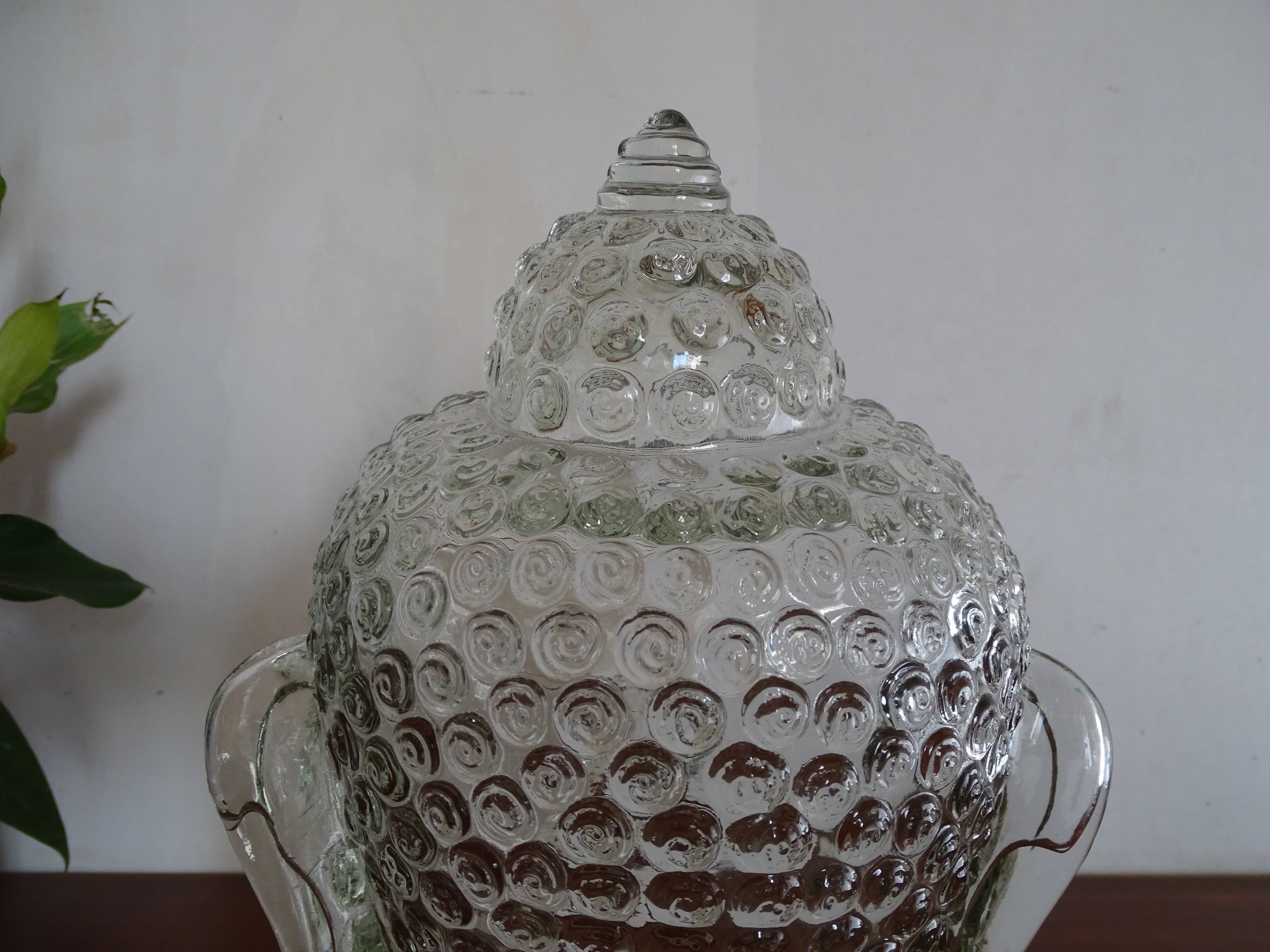 Old molded glass head - vintage blown glass - Object of curiosity