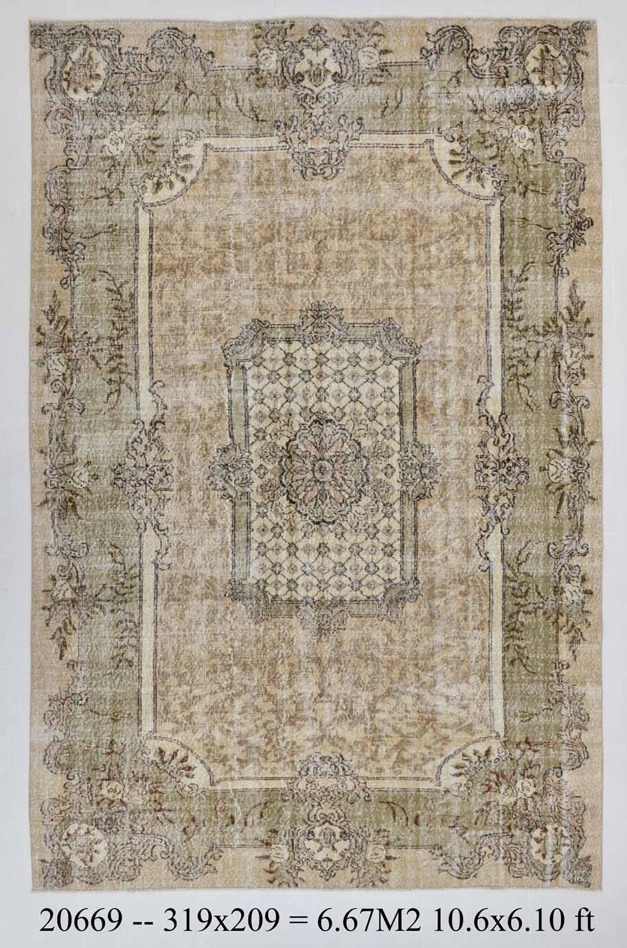 Rug For Living Room Cream Brown Vintage Rug, 209x319Cm